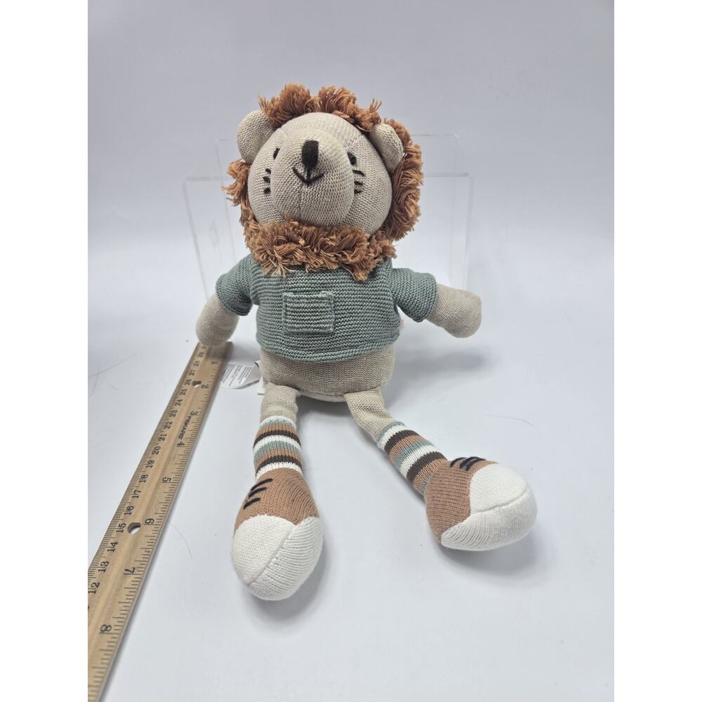 Elegant Baby Lion Jungle Knit Plush Stuffed Animal Toy Wearing Clothes
